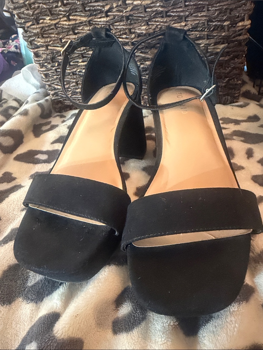 Torrid Black Ankle Strap Open Toe Block Heel Sandals- 8.5W